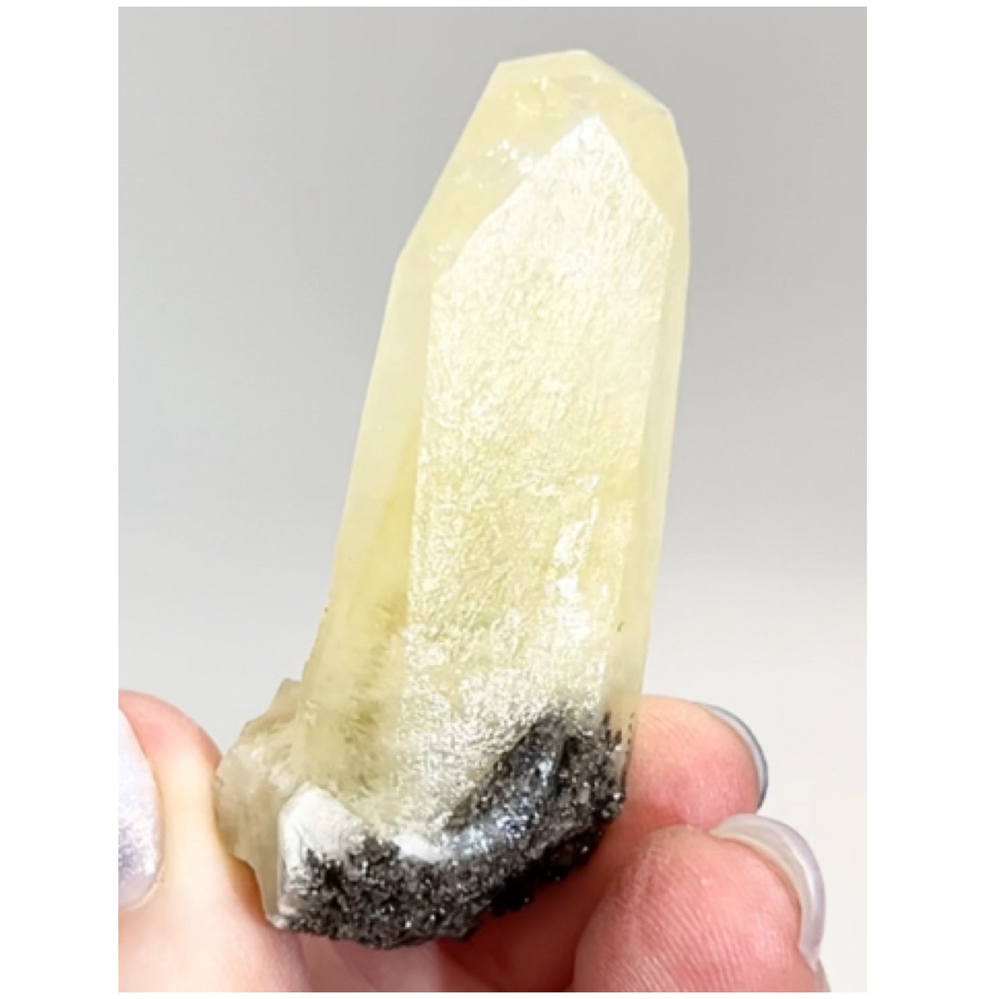 Sweetwater Single Yellow Optical Calcite On Marcasite point from Sweetwater Mine, Reynolds County, Missouri, USA 🇺🇸 #12