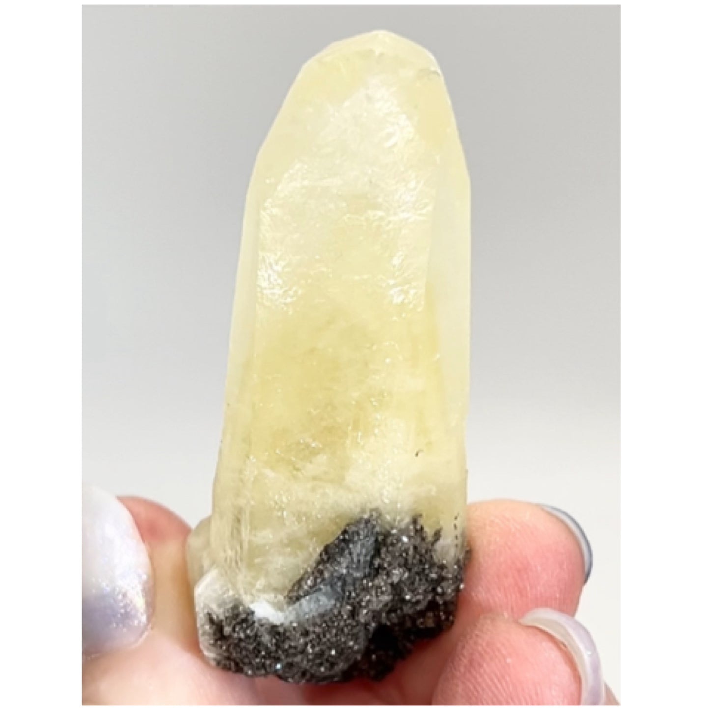 Sweetwater Single Yellow Optical Calcite On Marcasite point from Sweetwater Mine, Reynolds County, Missouri, USA 🇺🇸 #12