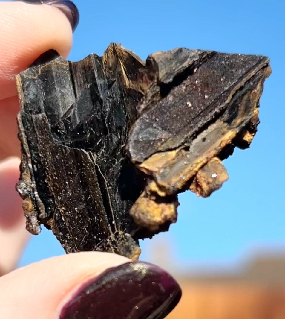 Goethite after Selenite Cast with Calcite & Chabazite from Potisi Mine, Santa Eulalia, Chihuahua, Mexico 🇲🇽 #13