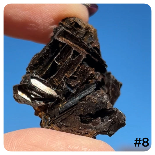 Goethite after Selenite Cast with Calcite & Chabazite from Potisi Mine, Santa Eulalia, Chihuahua, Mexico π²π½ #8