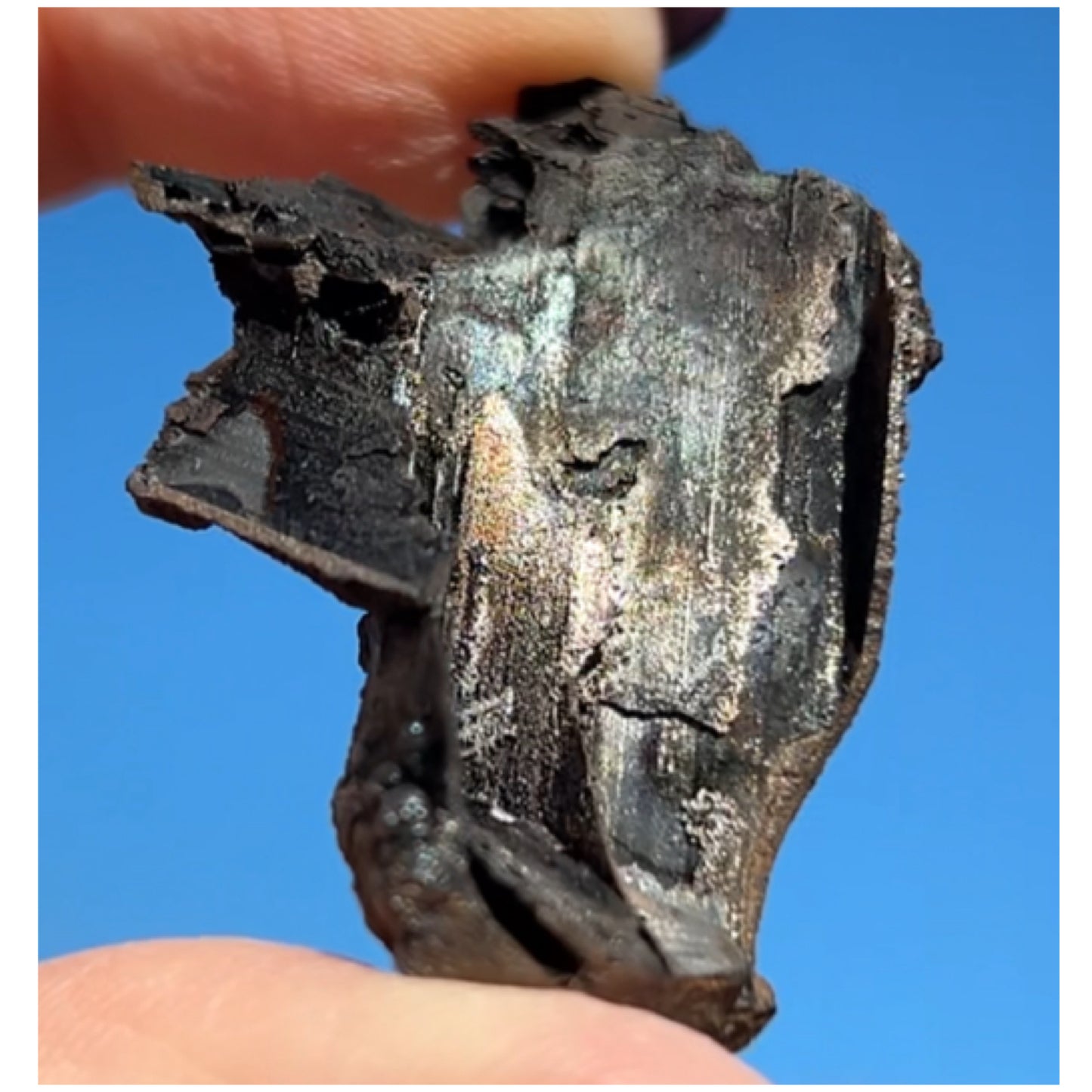 Goethite after Selenite Iridescent Cast with Calcite & Chabazite from Potisi Mine, Santa Eulalia, Chihuahua, Mexico 🇲🇽 #11