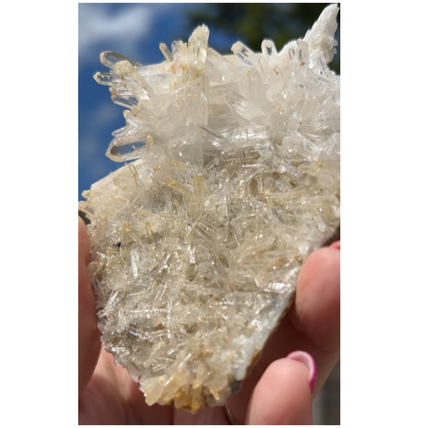Mango Needle Quartz with Pink Inclusions Large Cluster from Columbia 🇨🇴 #2