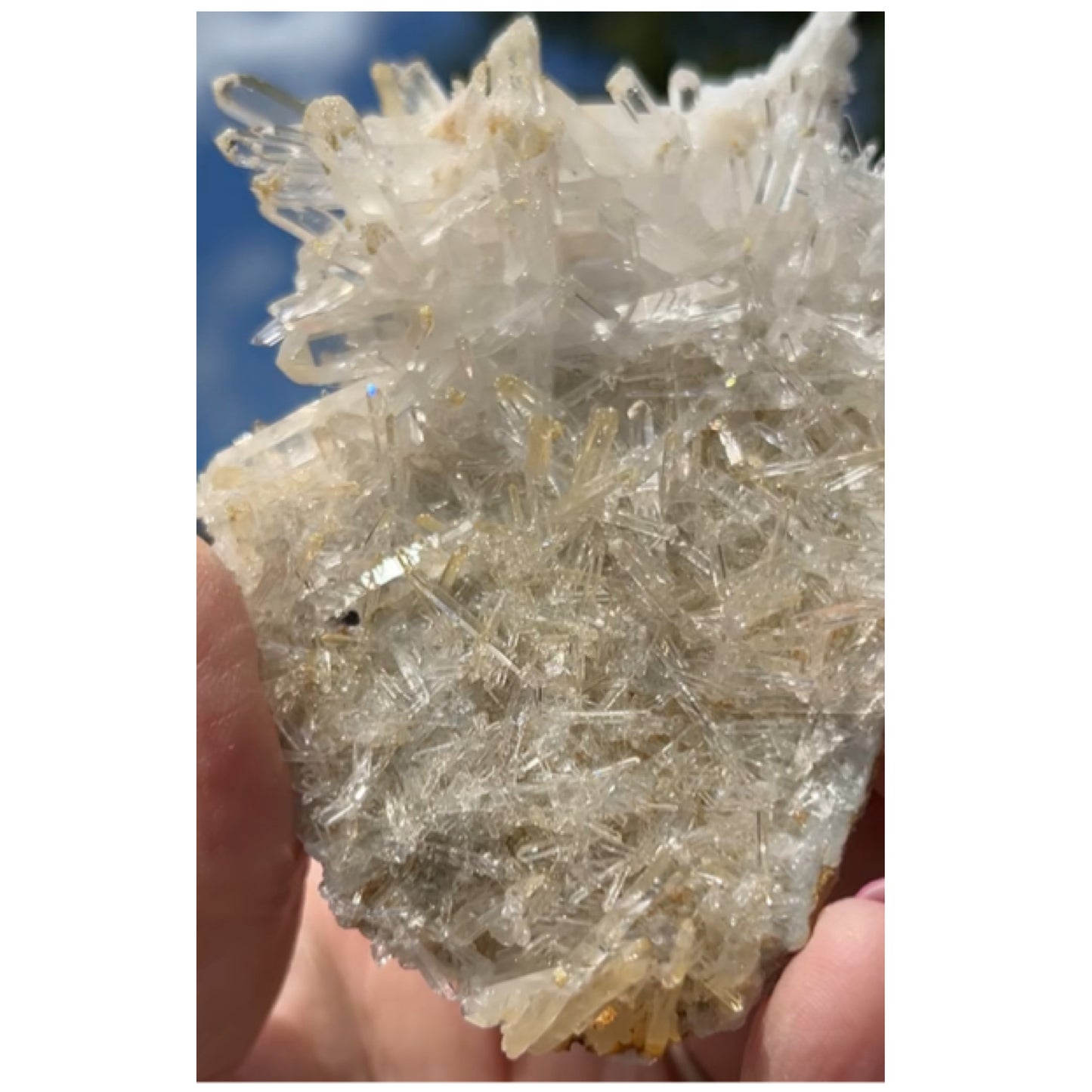 Mango Needle Quartz with Pink Inclusions Large Cluster from Columbia 🇨🇴 #2