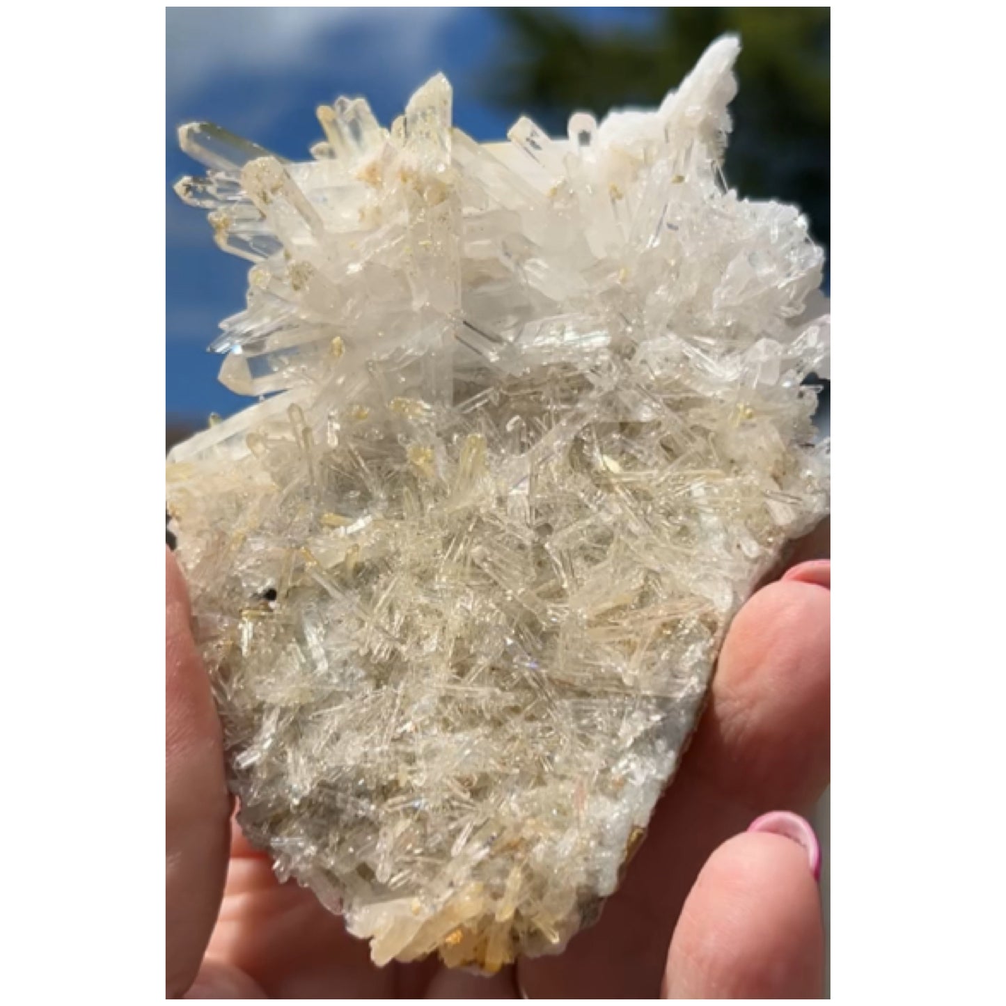 Mango Needle Quartz with Pink Inclusions Large Cluster from Columbia 🇨🇴 #2