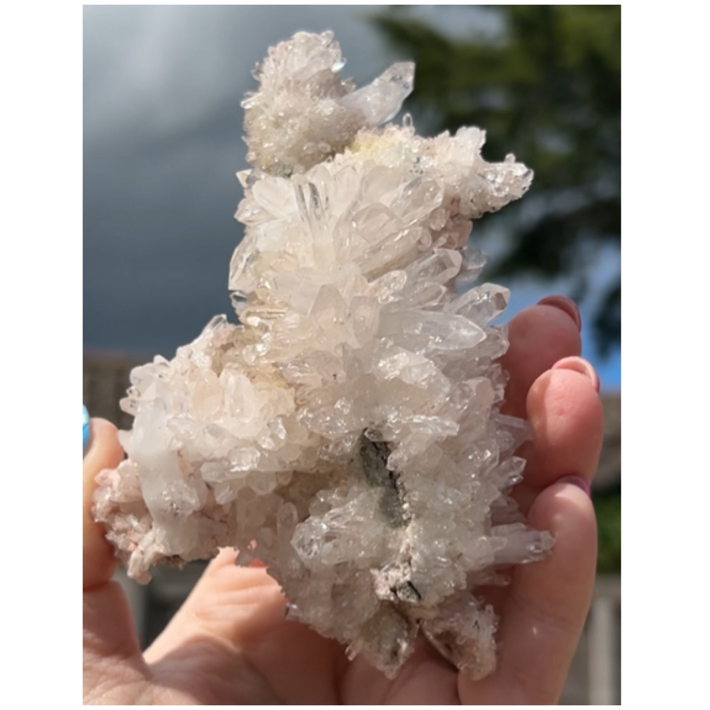 Mango Quartz with Pink & Black Hematite Inclusions XL Cluster from Columbia 🇨🇴 #1