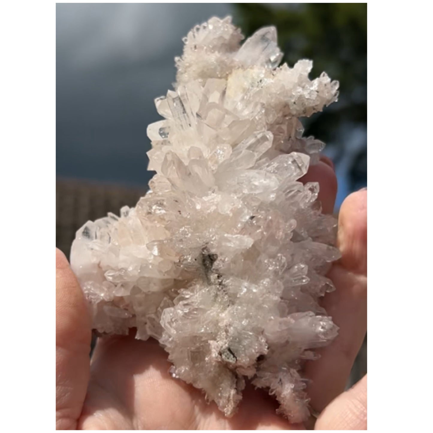 Mango Quartz with Pink & Black Hematite Inclusions XL Cluster from Columbia 🇨🇴 #1