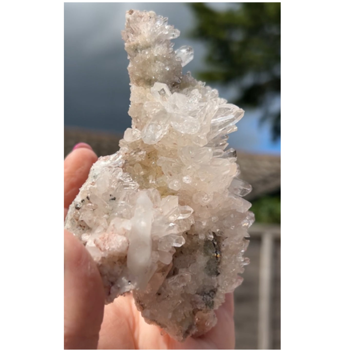 Mango Quartz with Pink & Black Hematite Inclusions XL Cluster from Columbia 🇨🇴 #1