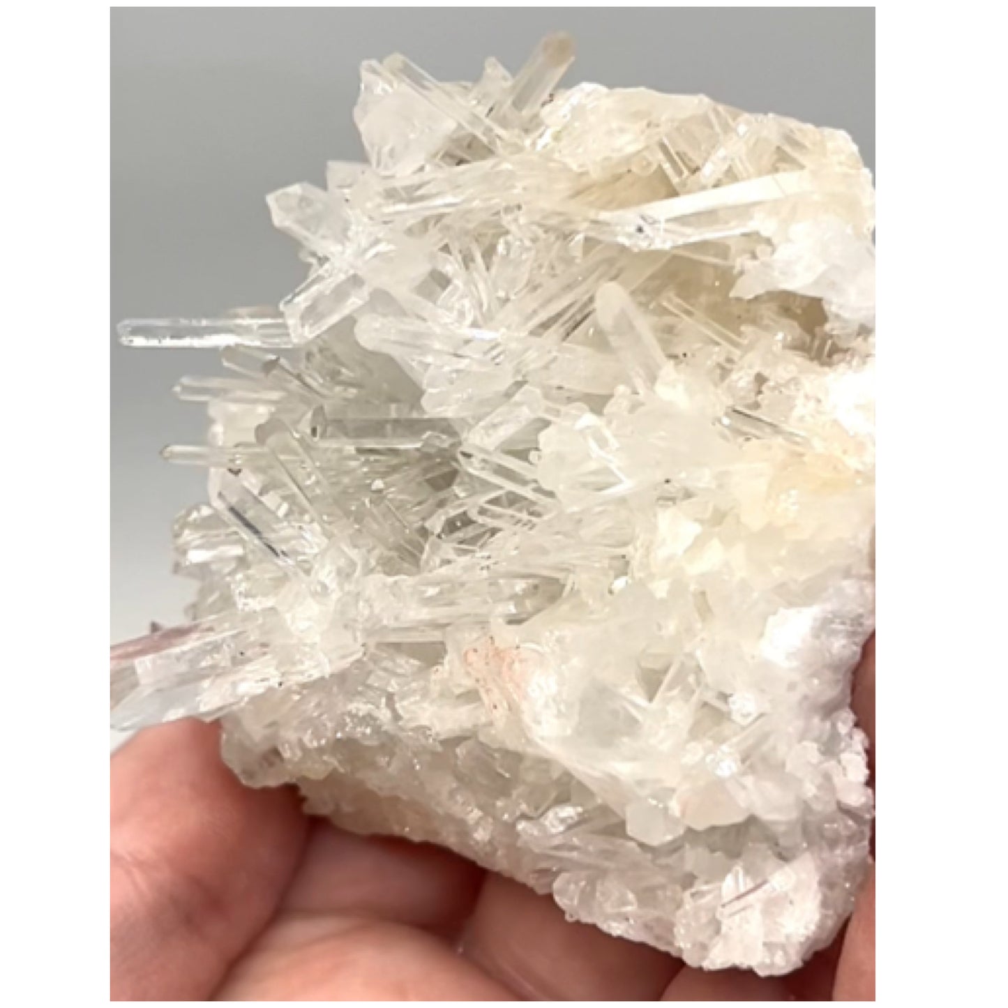 Clear Needle Quartz with Pink Inclusions Large Cluster from Columbia 🇨🇴 #4