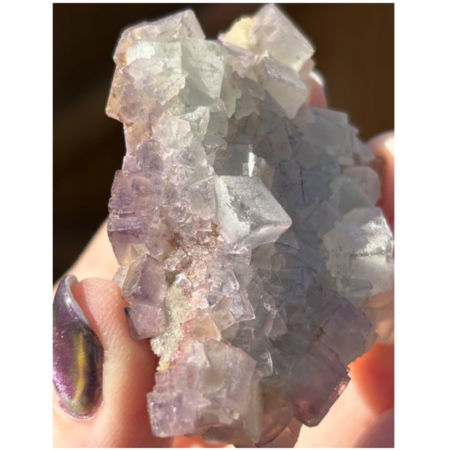 QR Code White & Purple Fluorite from Yong Chun Mine, Fujian Province, China 🇨🇳