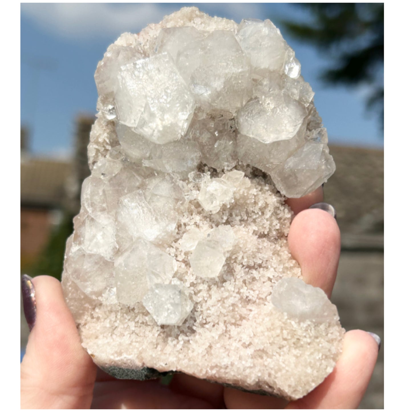 Pink Apophyllite, Chalcedony, Green Apophyllite & Calcite from India 🇮🇳 XL