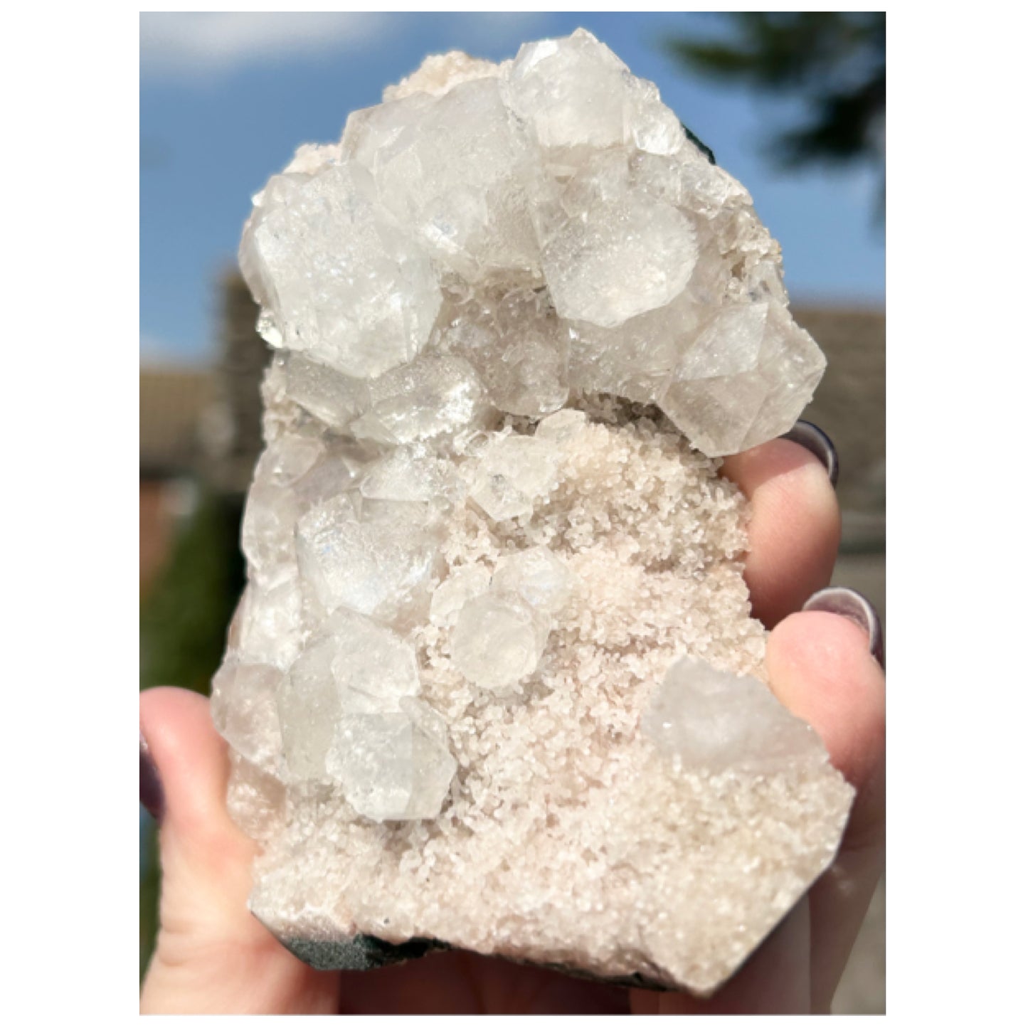 Pink Apophyllite, Chalcedony, Green Apophyllite & Calcite from India 🇮🇳 XL