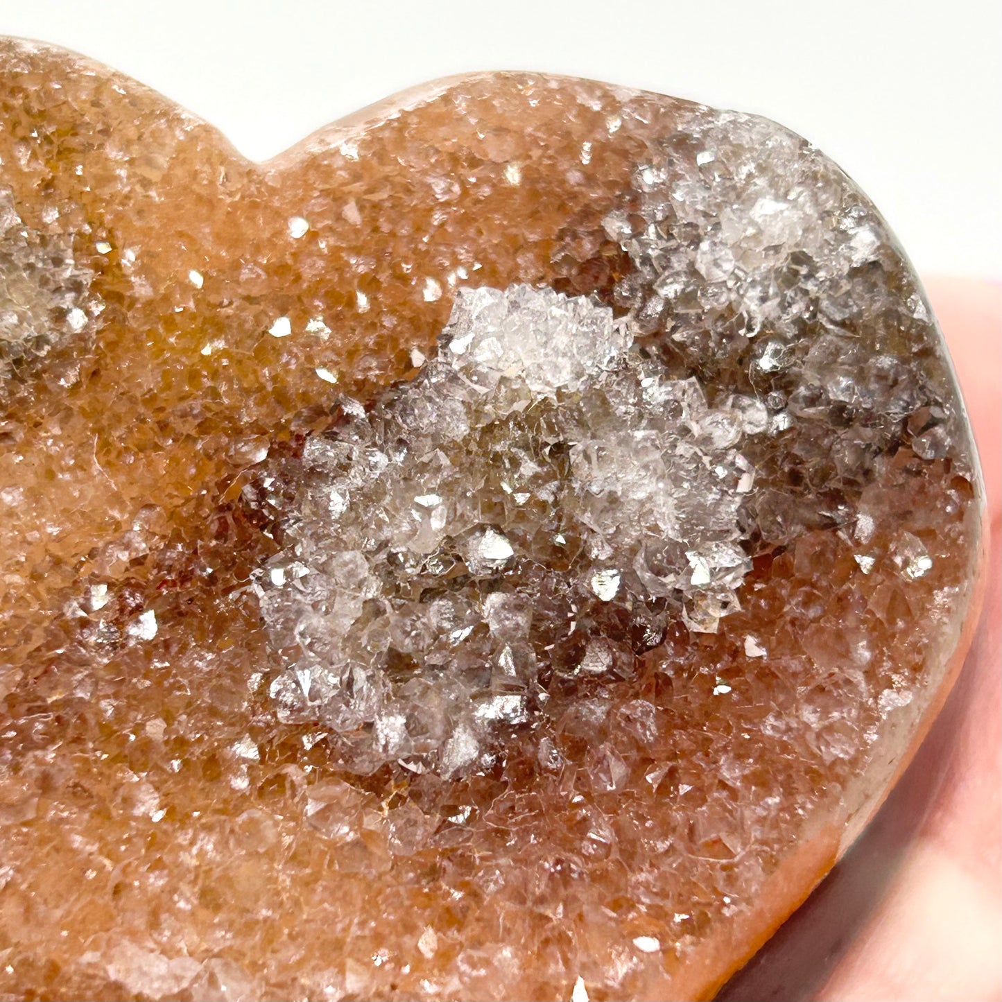 #3 Sugar Lilac, Black & Orange Amethyst Medium Heart With Jasper & Blue Agate From Uruguay 🇺🇾