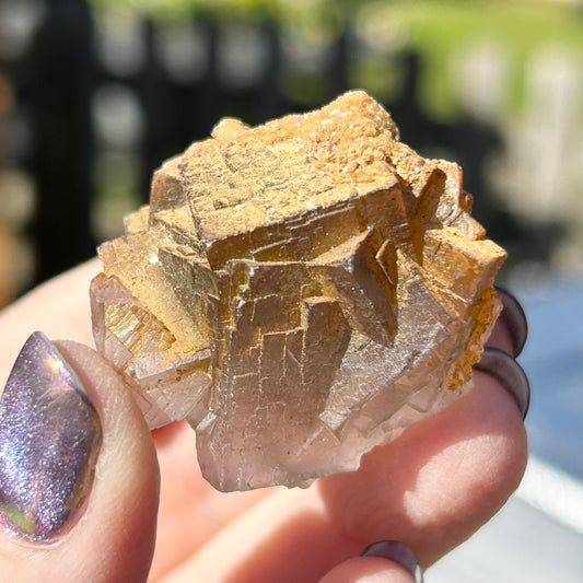 Iridescent White Fluorite with Calcite from Ghaw Mine, Lorali, Buluchistan, Pakistan 🇵🇰 #1