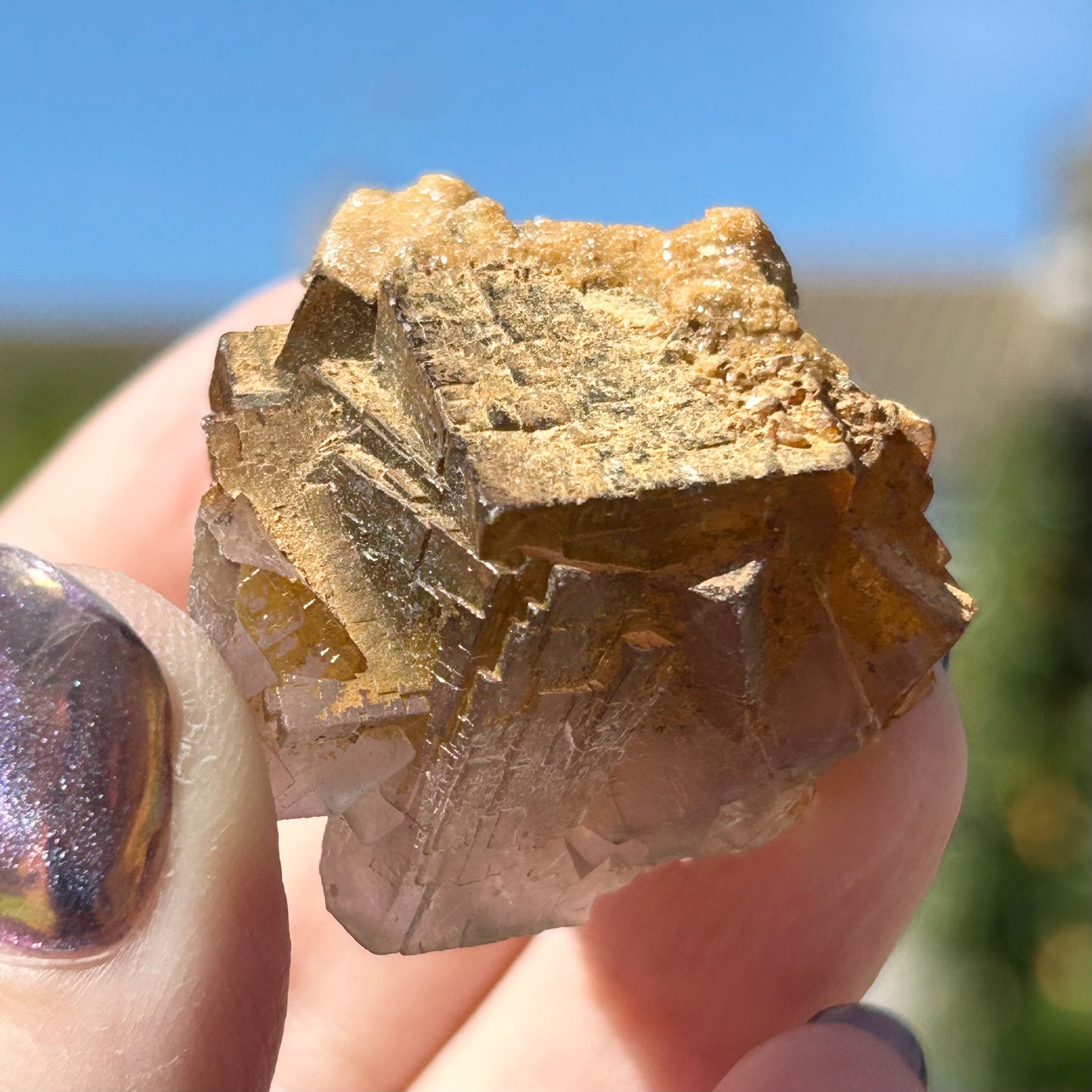 Iridescent White Fluorite with Calcite from Ghaw Mine, Lorali, Buluchistan, Pakistan 🇵🇰 #1