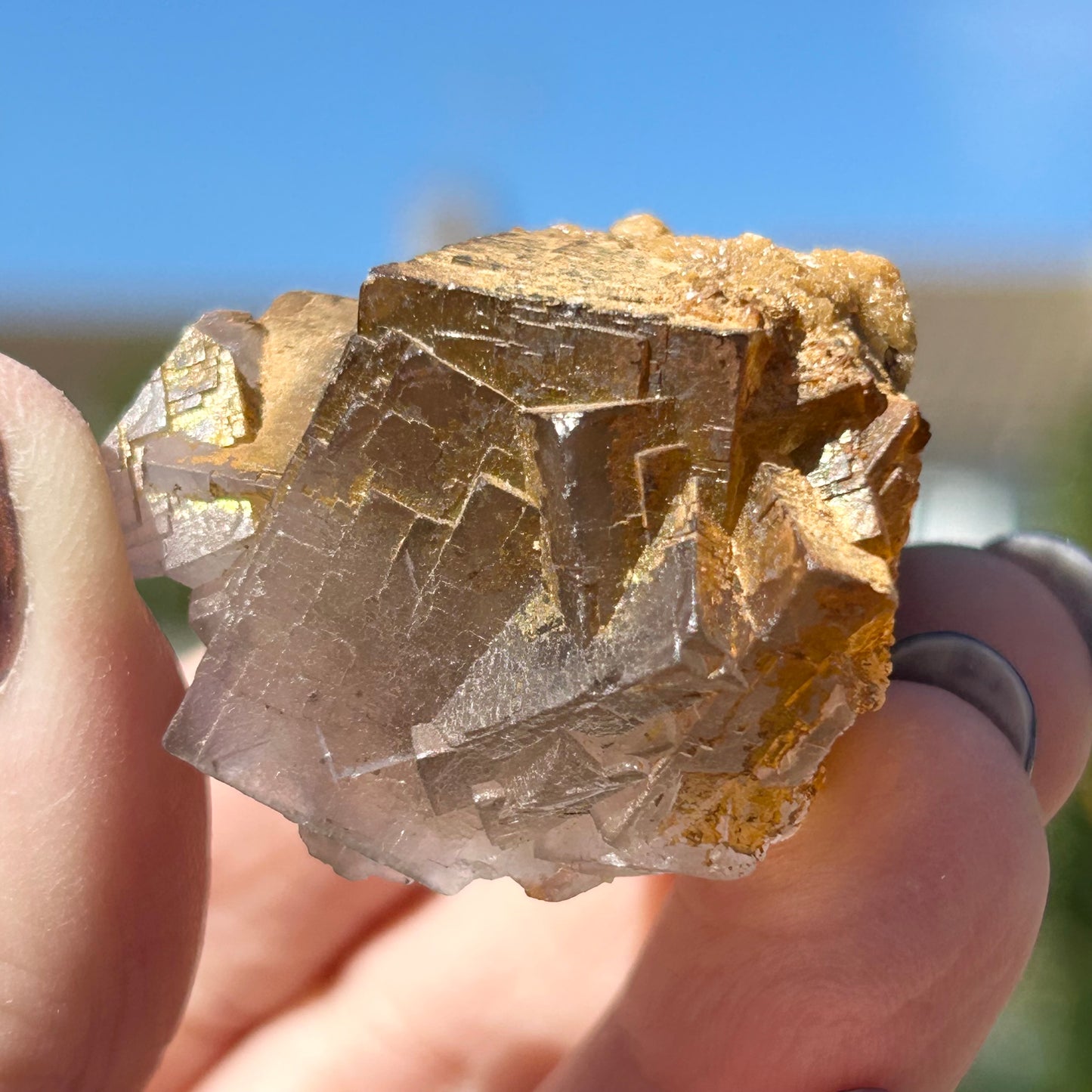 Iridescent White Fluorite with Calcite from Ghaw Mine, Lorali, Buluchistan, Pakistan 🇵🇰 #1