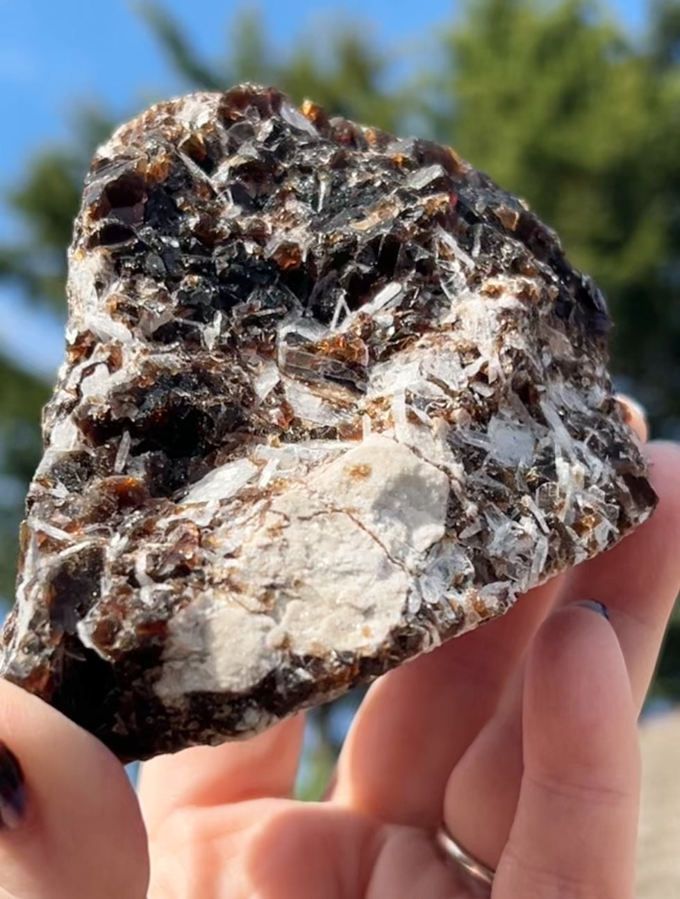 Rootbeer 🍺 Fluorite with Celestite & Calcite (Green UV) from White Rock Quarry, Ohio, USA 🇺🇸 Number 1