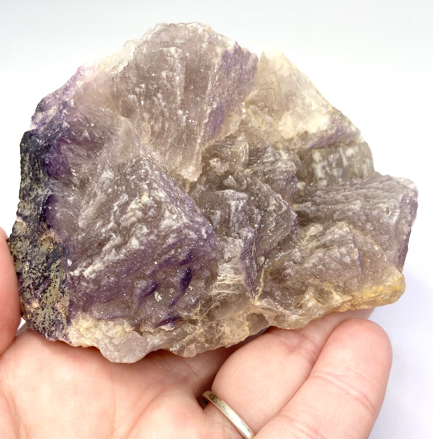 Yttrium Fluorite With White & Micro Purple Sugar From Qinglong Mine, Qianxinan, Guizhou, China 🇨🇳 - Pick Your Specimen