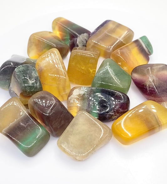 Rare Closed Mine Argentinian Yellow Banded Fluorite Tumbles ๐ฆ๐ท Pick Your Size