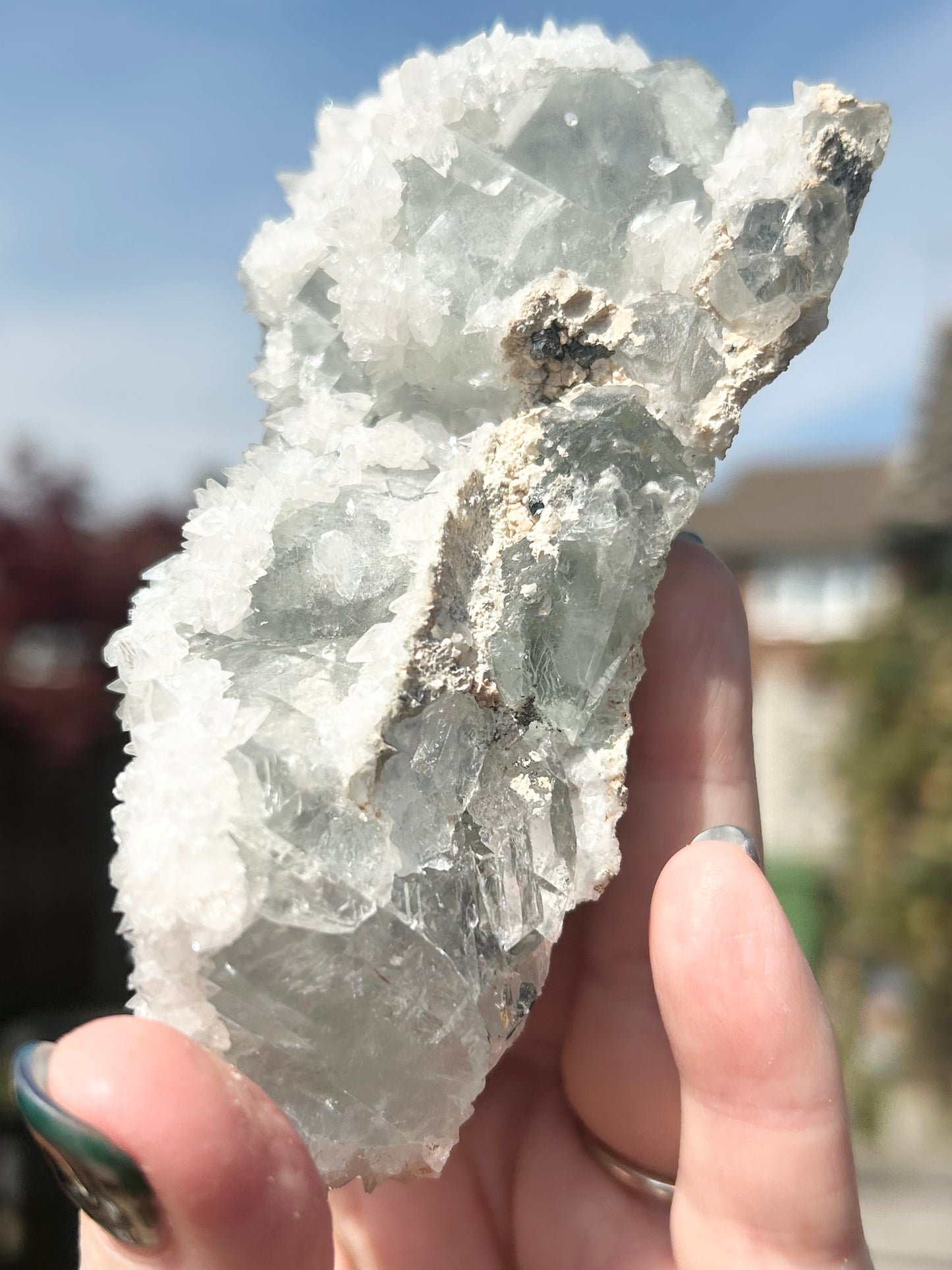 Rare Anhydrite Nica Old Stock Green-Blue Fluorite & Calcite Mined 1980s From Nica Mine, Chihuahua, Mexico 🇲🇽 40 Year Old Stock #1