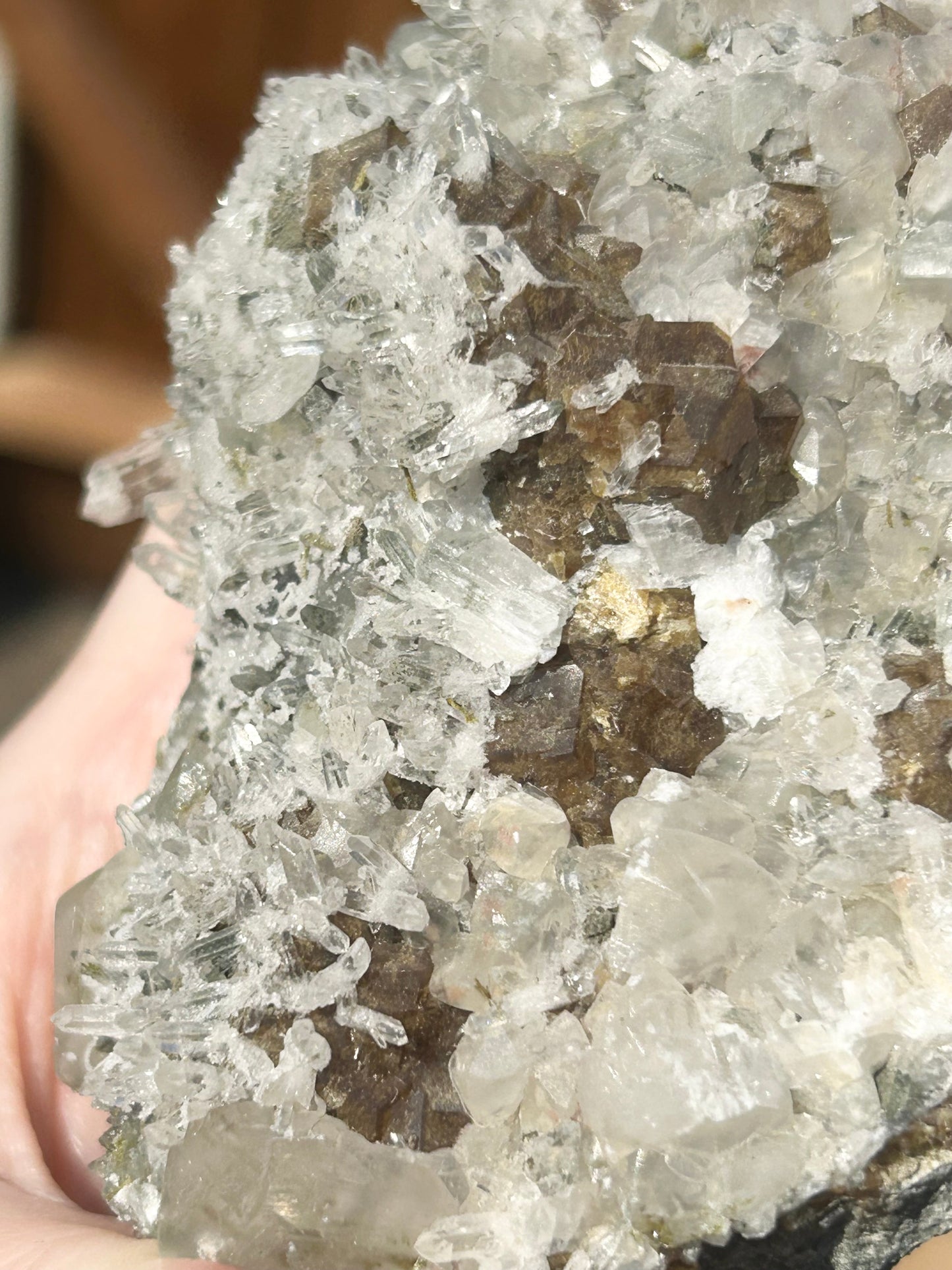 Rare Anhydrite Nica Old Stock w/ Gold & White Calcite, Needle Quartz Heart 🤍 Shape Mined 1980s From Nica Mine, Chihuahua, Mexico 🇲🇽 40 Year Old Stock #3