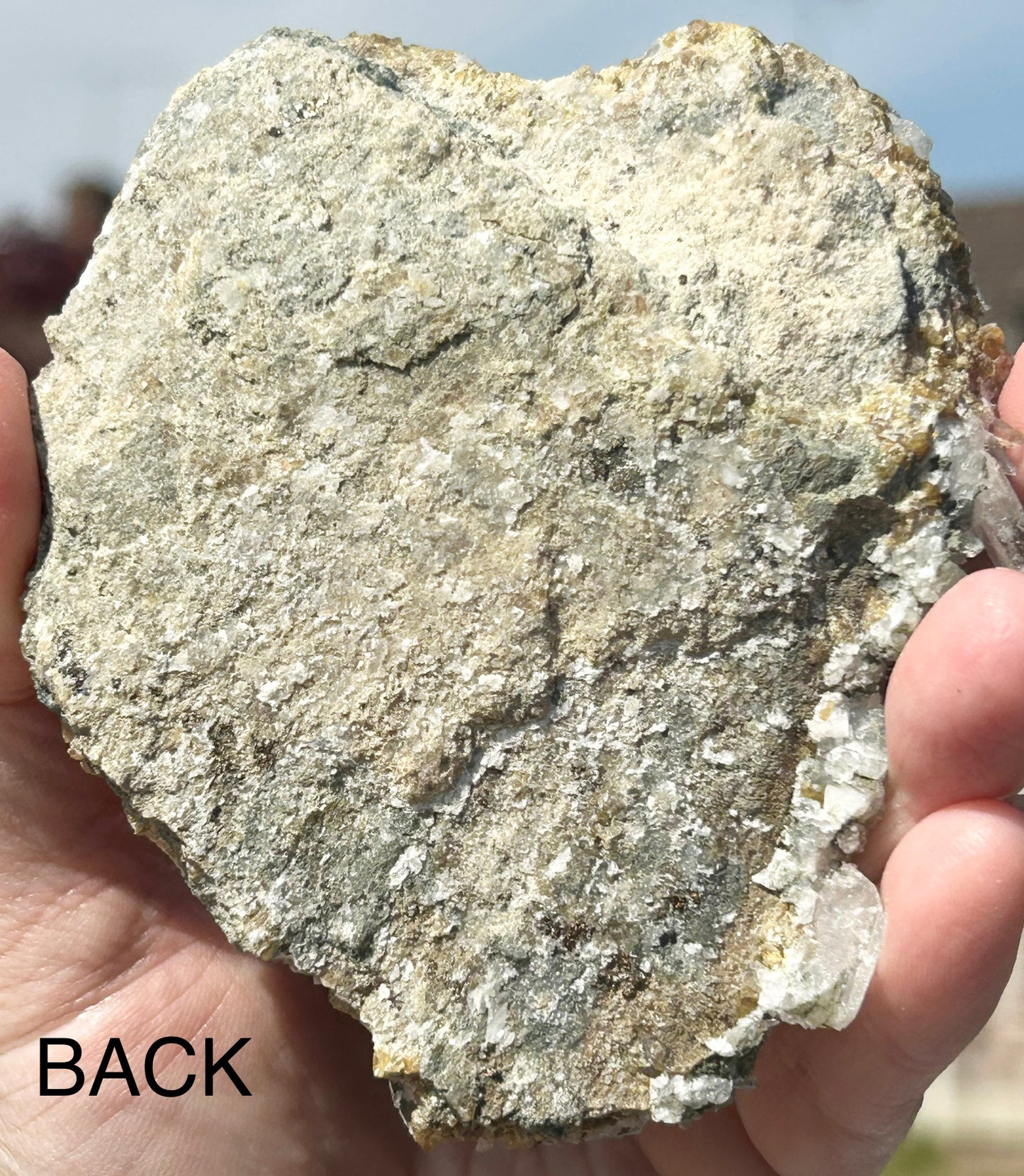 Rare Anhydrite Nica Old Stock w/ Gold & White Calcite, Needle Quartz Heart 🤍 Shape Mined 1980s From Nica Mine, Chihuahua, Mexico 🇲🇽 40 Year Old Stock #3