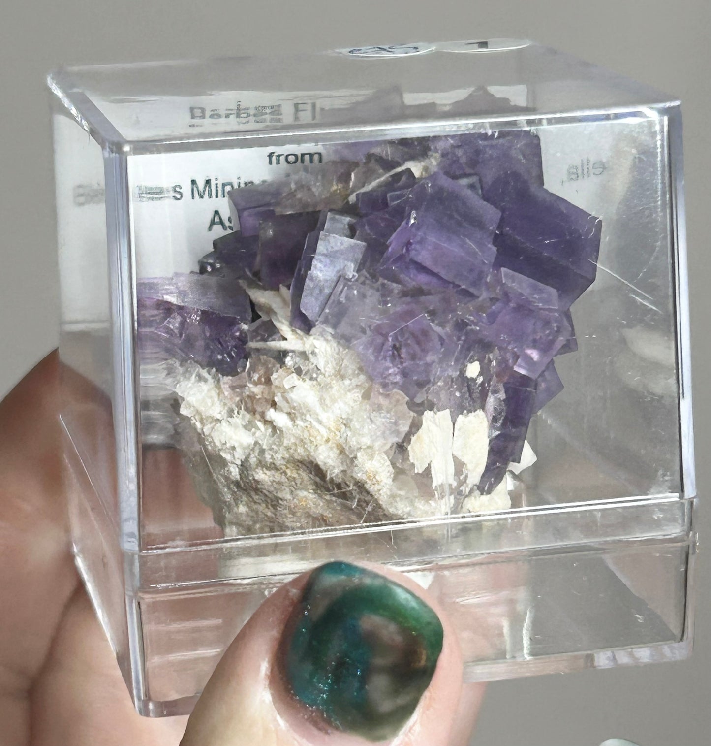 Berbes Fluorite w/ Quartz & Barite #1 from Berbes Mining Area, Ribadesella, Asturias, Spain 🇪🇸