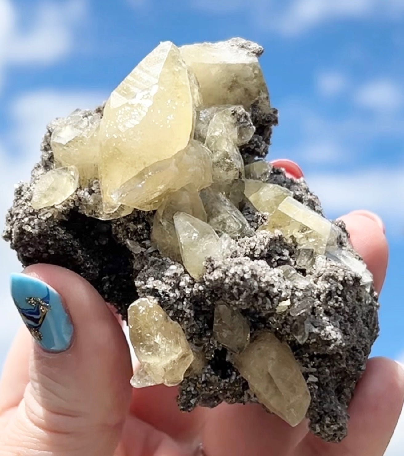 Collectors #11 XL Sweetwater Yellow Calcite On Marcasite Large From Sweetwater Mine, Reynolds County, Missouri, USA 🇺🇸