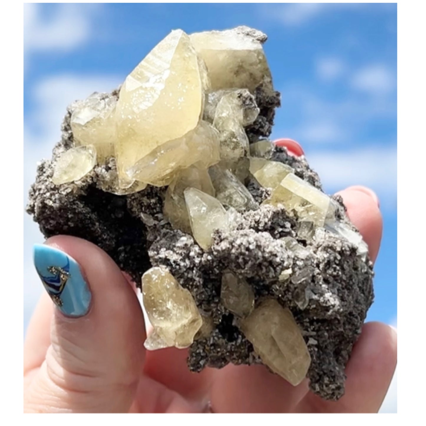 Collectors #11 XL Sweetwater Yellow Calcite On Marcasite Large From Sweetwater Mine, Reynolds County, Missouri, USA 🇺🇸