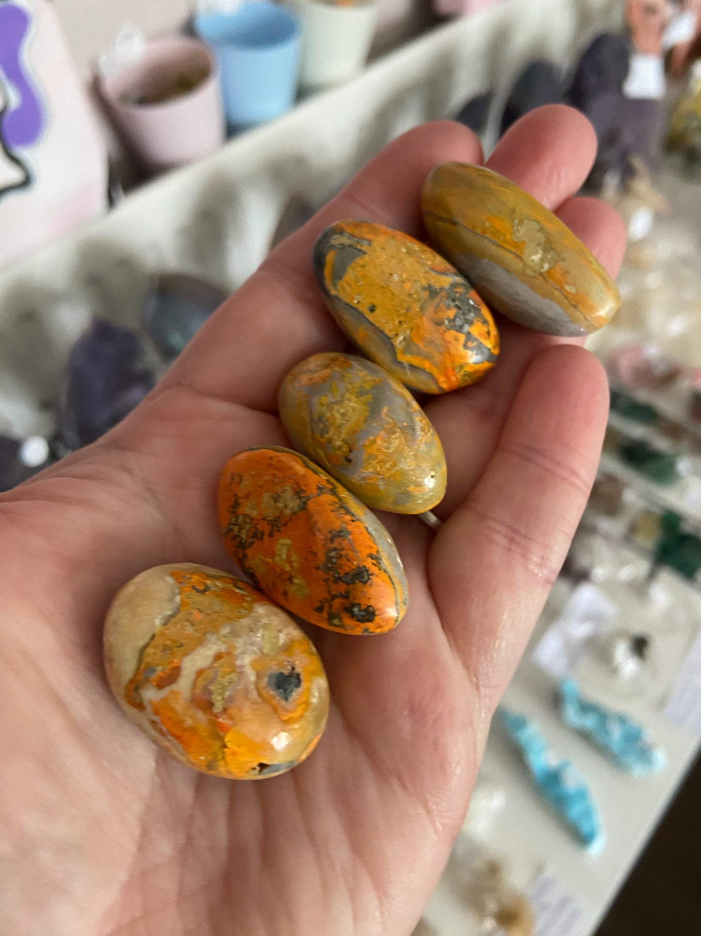 Orbicular Bumblebee Jasper Tumbles From Mount Papandayan, West Java, Indonesia 🇮🇩