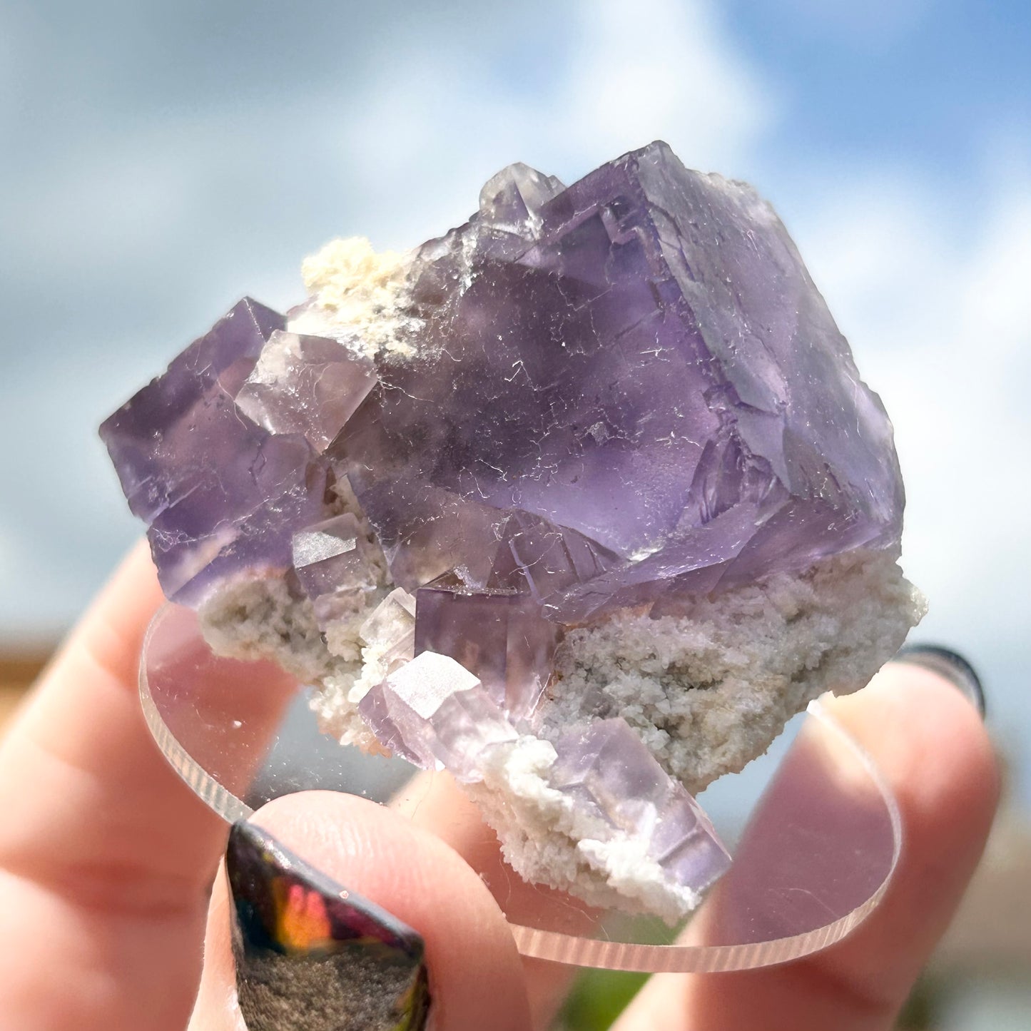 Blue-Purple Step Fluorite Large from Berbes Quarry, Berbes Mining Area, Ribadesella, Asturias, Spain 🇪🇸 (Closed Quarry - Mined in 1980s) #2 High Quality