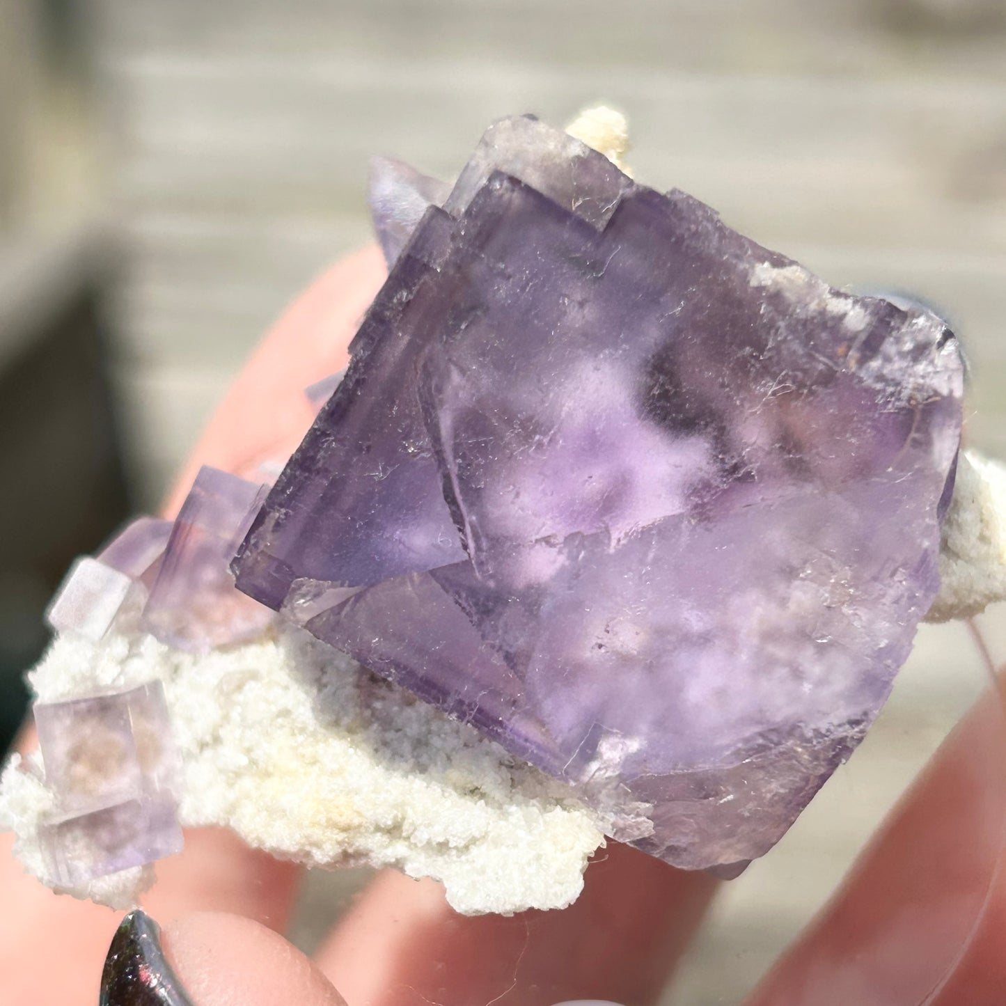 Blue-Purple Step Fluorite Large from Berbes Quarry, Berbes Mining Area, Ribadesella, Asturias, Spain 🇪🇸 (Closed Quarry - Mined in 1980s) #2 High Quality
