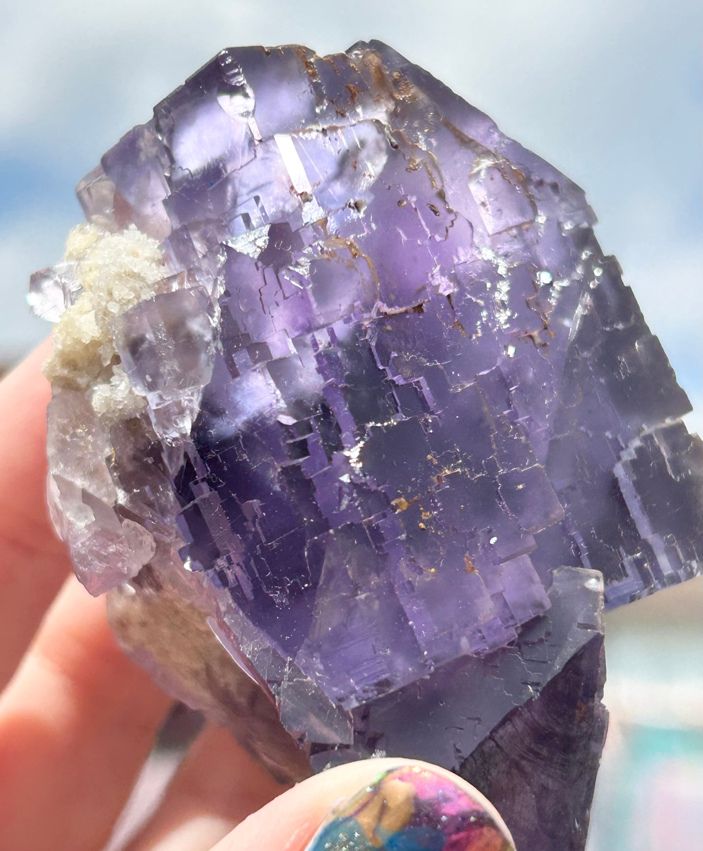 Blue-Purple Step Fluorite XL from Berbes Quarry, Berbes Mining Area, Ribadesella, Asturias, Spain 🇪🇸 (Closed Quarry - Mined in 1980s) #1 High Quality