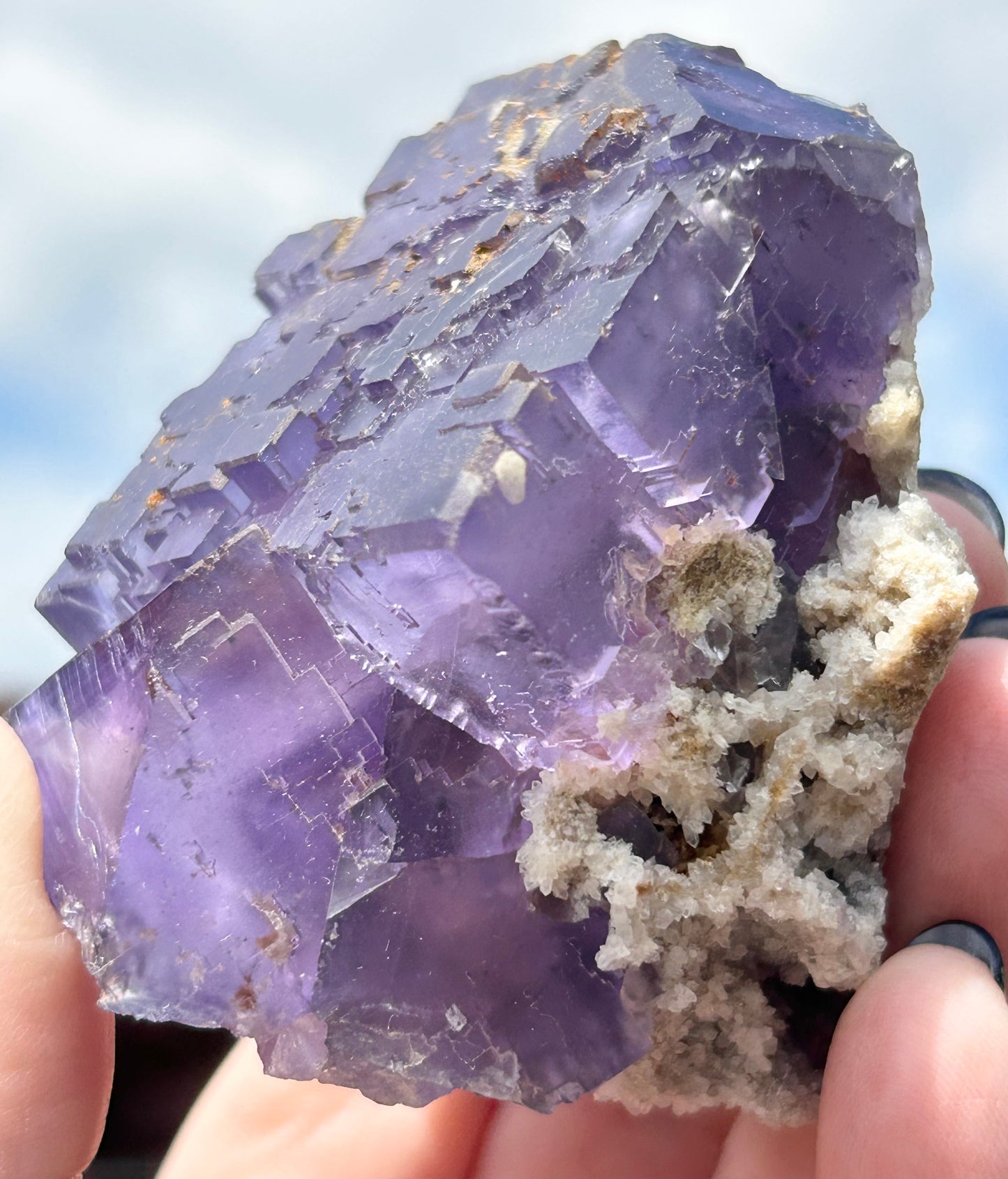 Blue-Purple Step Fluorite XL from Berbes Quarry, Berbes Mining Area, Ribadesella, Asturias, Spain 🇪🇸 (Closed Quarry - Mined in 1980s) #1 High Quality