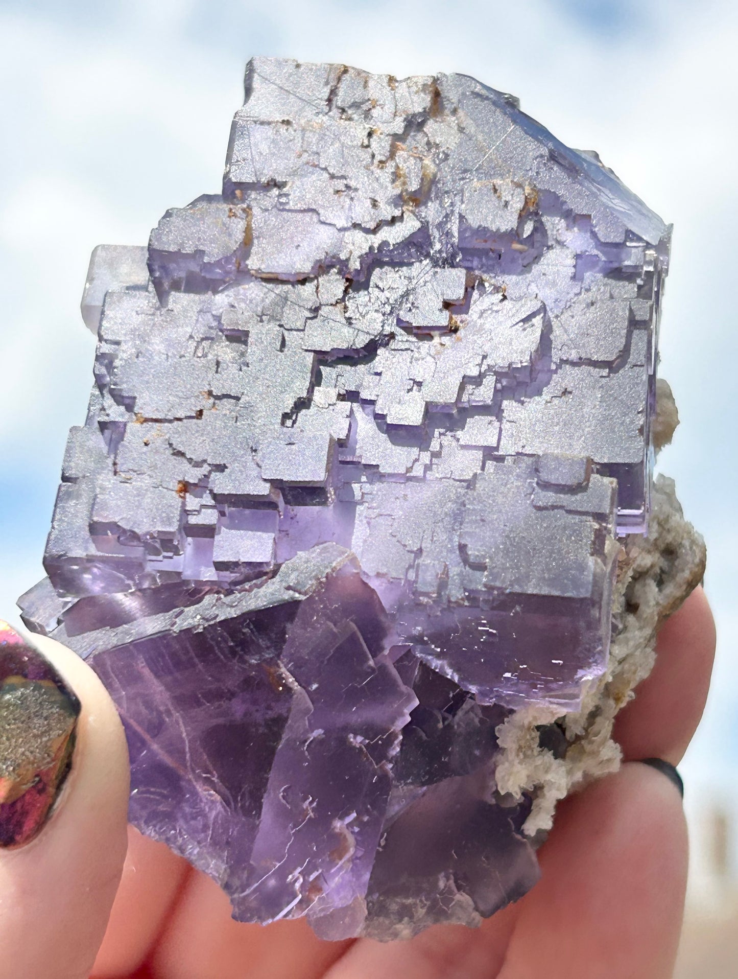Blue-Purple Step Fluorite XL from Berbes Quarry, Berbes Mining Area, Ribadesella, Asturias, Spain 🇪🇸 (Closed Quarry - Mined in 1980s) #1 High Quality