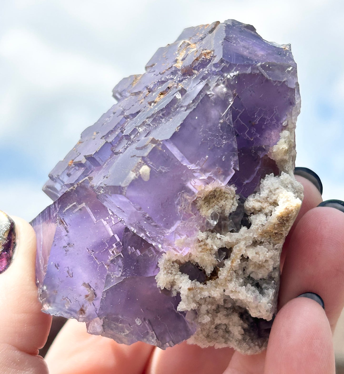 Blue-Purple Step Fluorite XL from Berbes Quarry, Berbes Mining Area, Ribadesella, Asturias, Spain 🇪🇸 (Closed Quarry - Mined in 1980s) #1 High Quality