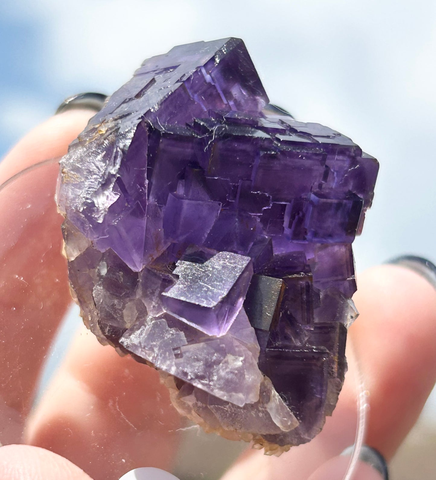 Blue-Purple Step Fluorite from Berbes Quarry, Berbes Mining Area, Ribadesella, Asturias, Spain 🇪🇸 (Closed Quarry - Mined in 1980s) #4 High Quality