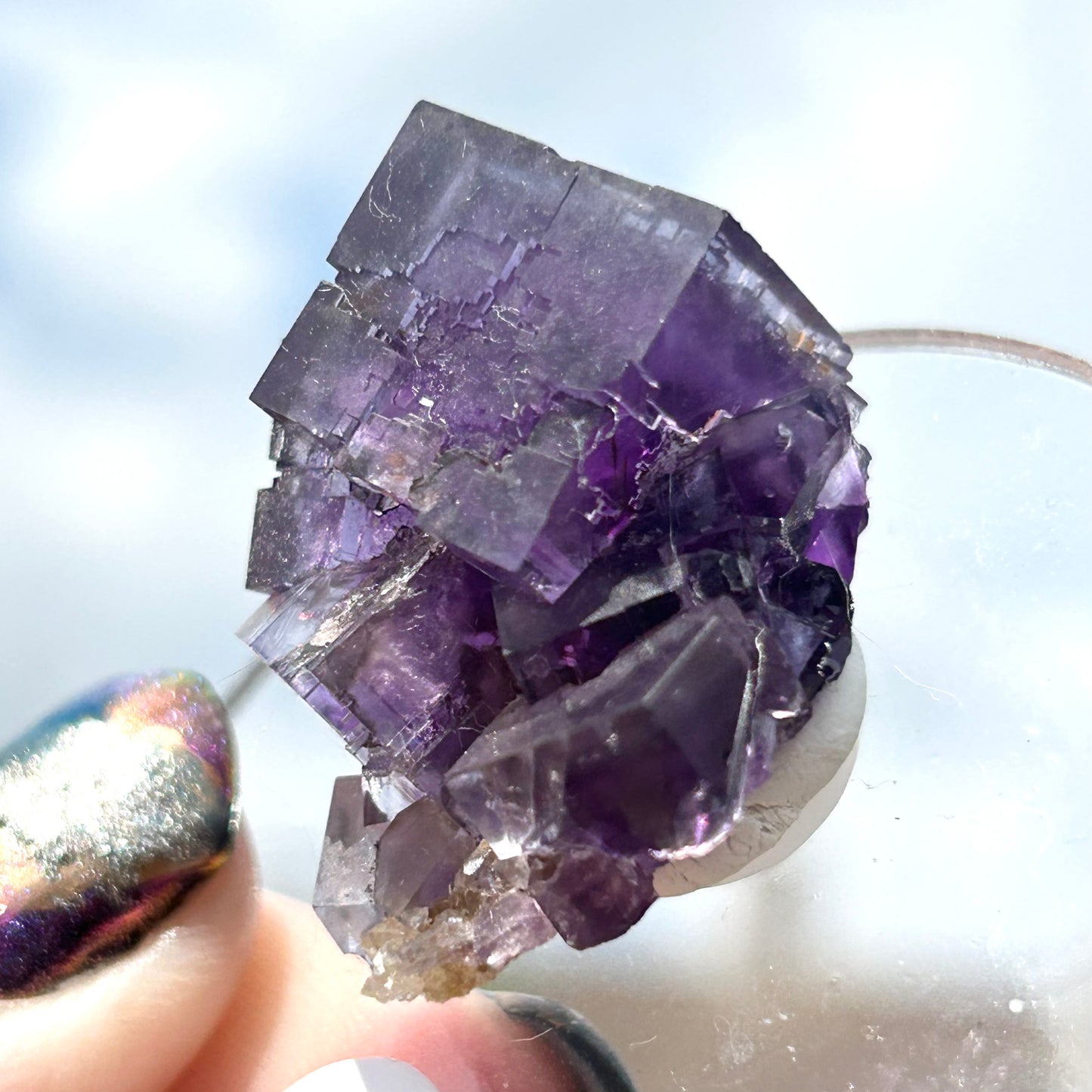 Blue-Purple Step Fluorite from Berbes Quarry, Berbes Mining Area, Ribadesella, Asturias, Spain 🇪🇸 (Closed Quarry - Mined in 1980s) #6 High Quality