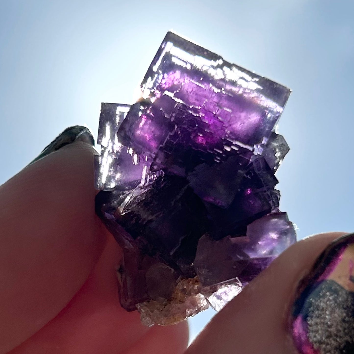 Blue-Purple Step Fluorite from Berbes Quarry, Berbes Mining Area, Ribadesella, Asturias, Spain 🇪🇸 (Closed Quarry - Mined in 1980s) #6 High Quality