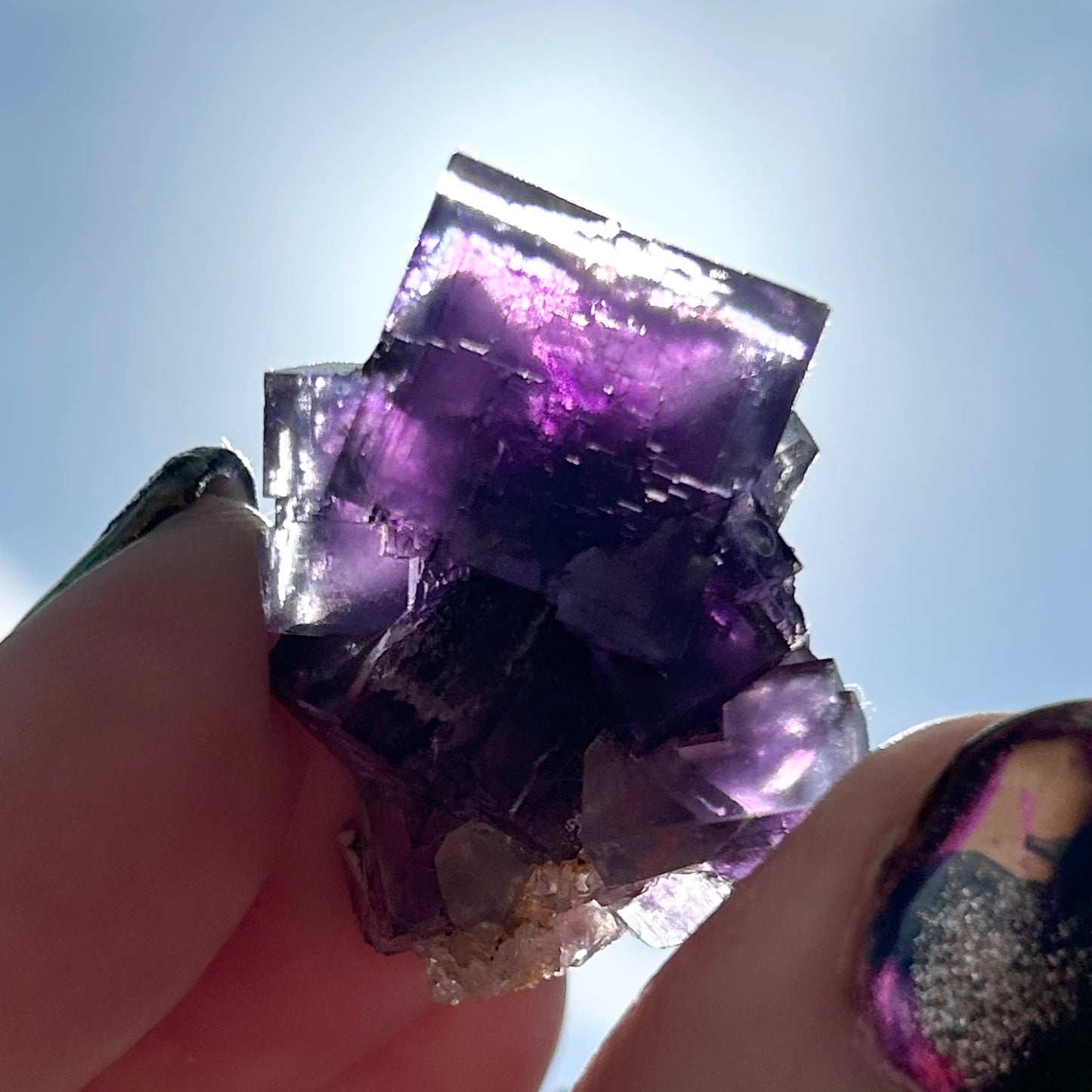Blue-Purple Step Fluorite from Berbes Quarry, Berbes Mining Area, Ribadesella, Asturias, Spain 🇪🇸 (Closed Quarry - Mined in 1980s) #6 High Quality