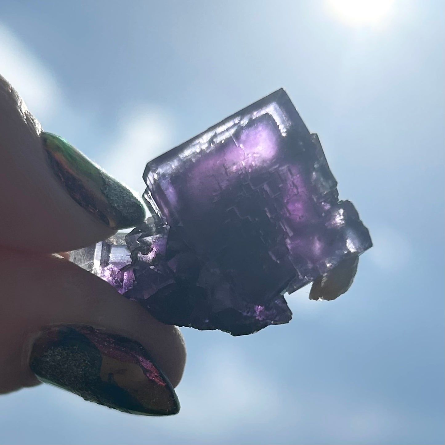 Blue-Purple Step Fluorite from Berbes Quarry, Berbes Mining Area, Ribadesella, Asturias, Spain 🇪🇸 (Closed Quarry - Mined in 1980s) #6 High Quality