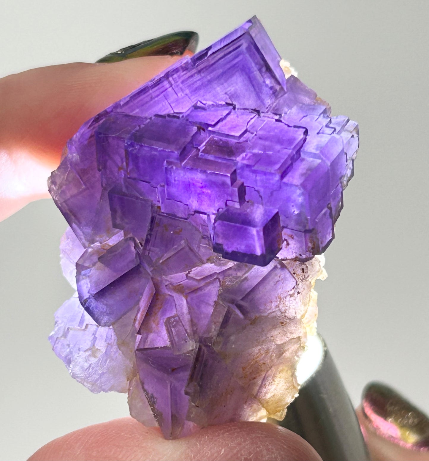 Blue-Purple Step Fluorite from Berbes Quarry, Berbes Mining Area, Ribadesella, Asturias, Spain 🇪🇸 (Closed Quarry - Mined in 1980s) #4 High Quality