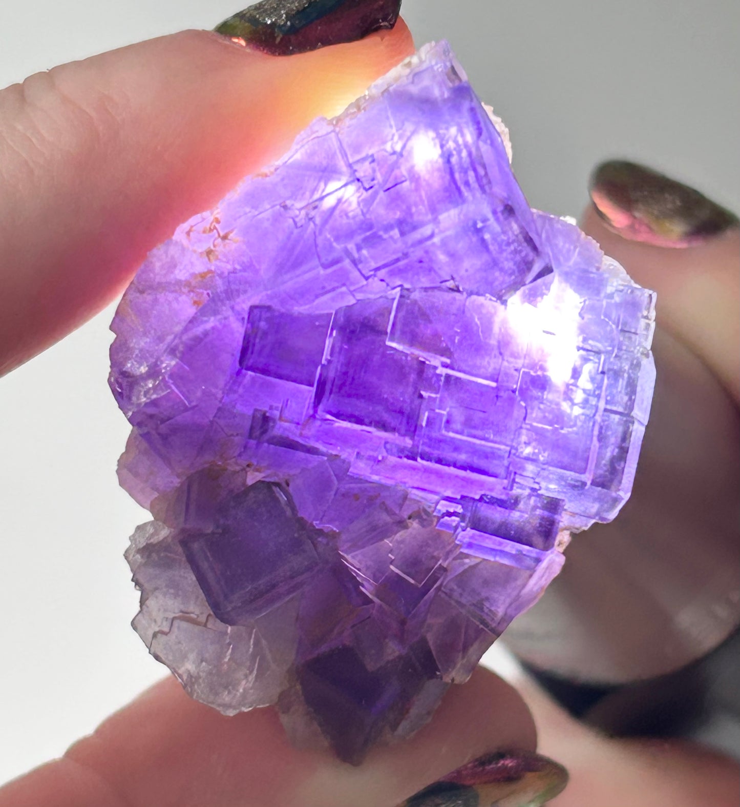 Blue-Purple Step Fluorite from Berbes Quarry, Berbes Mining Area, Ribadesella, Asturias, Spain 🇪🇸 (Closed Quarry - Mined in 1980s) #4 High Quality