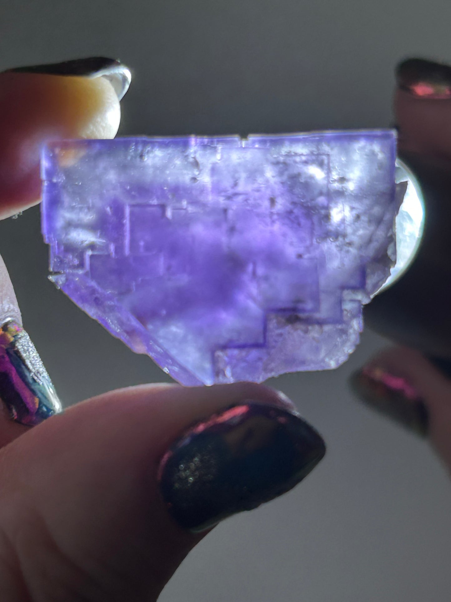 Blue-Purple Step Fluorite from Berbes Quarry, Berbes Mining Area, Ribadesella, Asturias, Spain 🇪🇸 (Closed Quarry - Mined in 1980s) #7 High Quality