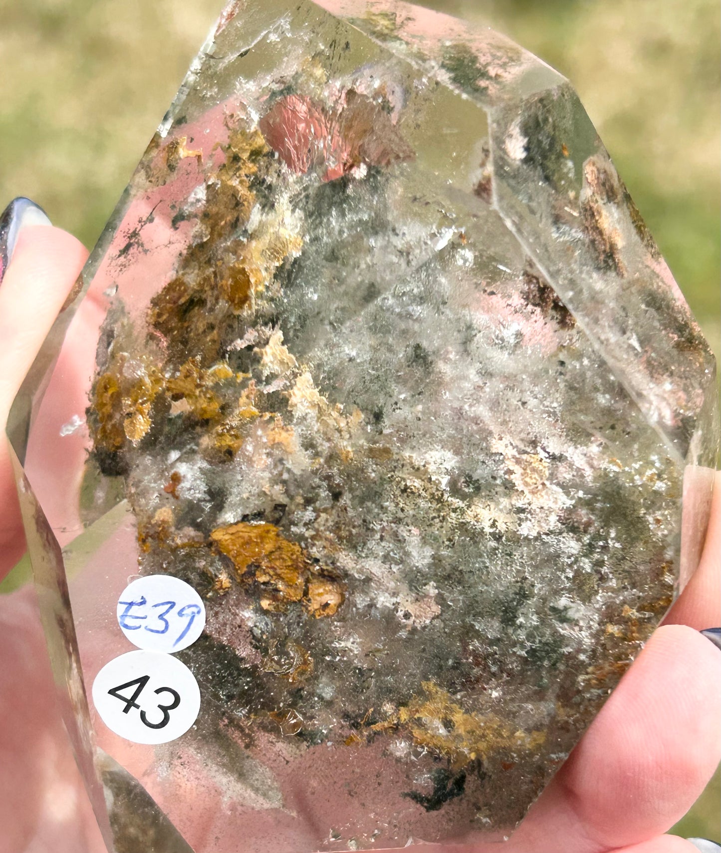 Garden Chlorite Quartz Part Polished, Part Raw Large Paperweight Freeform from Brazil 🇧🇷