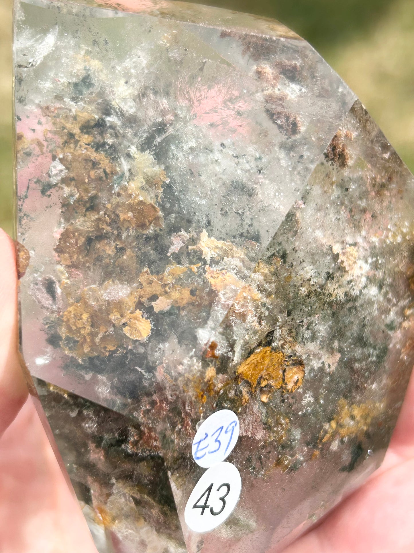 Garden Chlorite Quartz Part Polished, Part Raw Large Paperweight Freeform from Brazil 🇧🇷