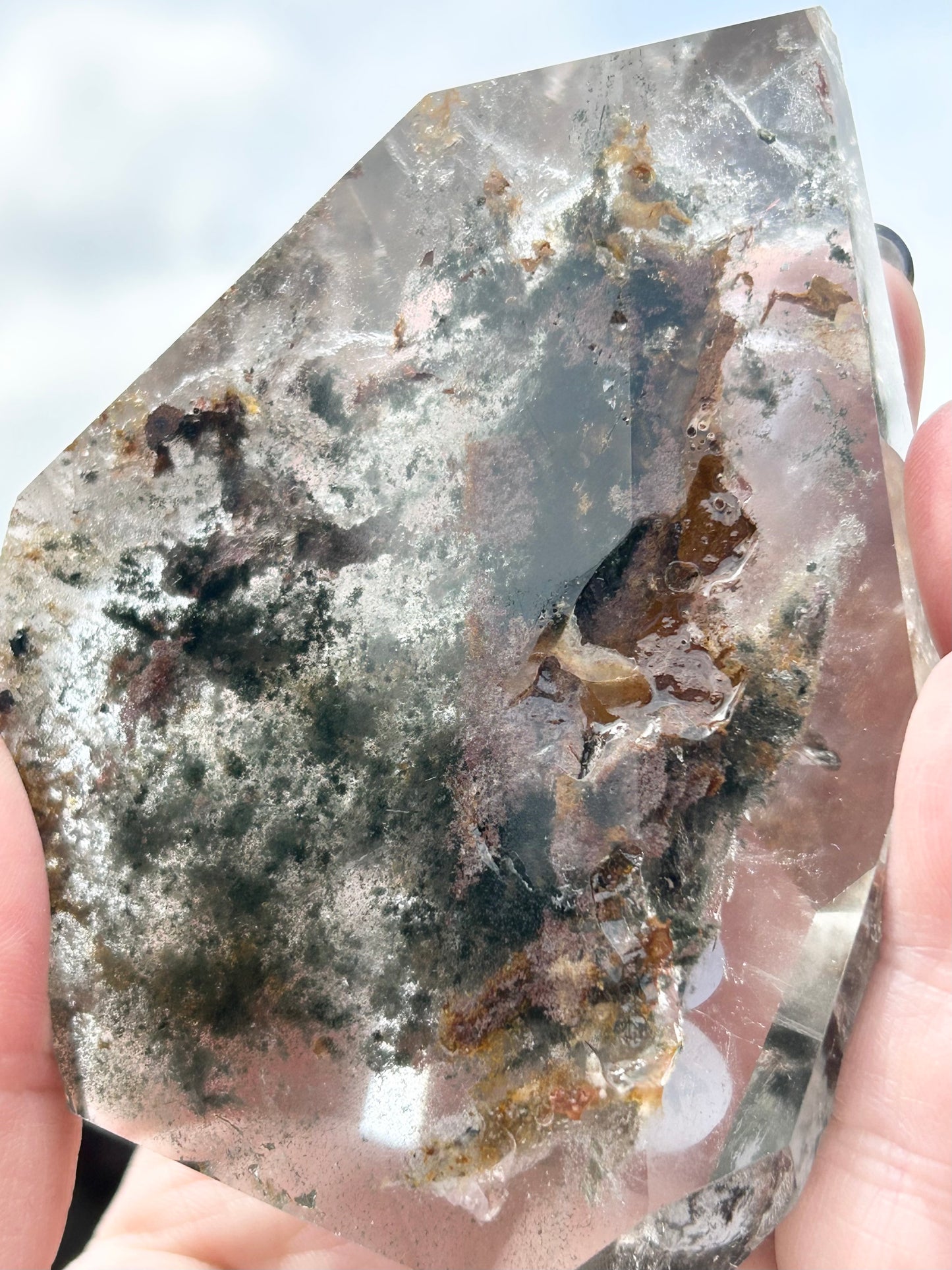 Garden Chlorite Quartz Part Polished, Part Raw Large Paperweight Freeform from Brazil 🇧🇷