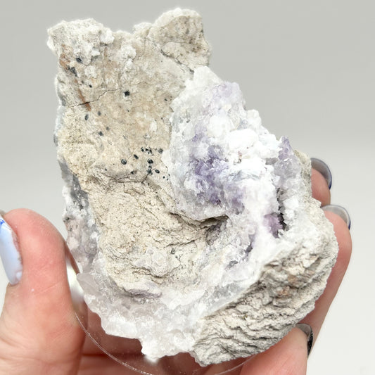 #6 Spirit Flower Geodes Large - Purple Fluorite, White Chalcedony & Quartz From San Benito, Chihuahua, México 🇲🇽