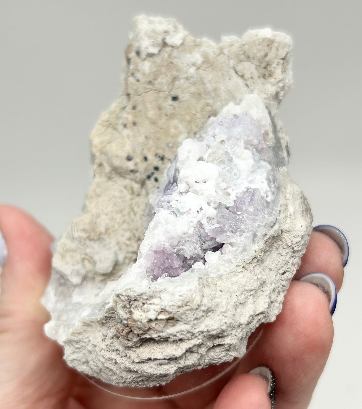 #6 Spirit Flower Geodes Large - Purple Fluorite, White Chalcedony & Quartz From San Benito, Chihuahua, México 🇲🇽