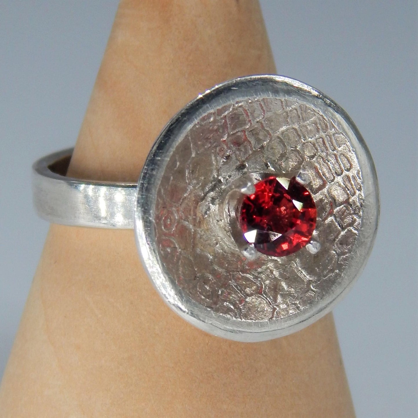 Tanzanian Ruby Fine 999 Silver with 925 Sterling Silver Ring