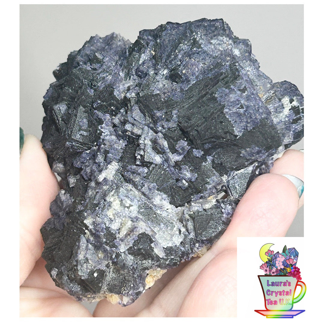 ‘Black Jack’ Blue John Fluorite #1 from Old Tor Mine, National Trust Property, Castleton, High Peak, Derbyshire, U.K. 🇬🇧 Independently Mined in 1980s - Closed Mine